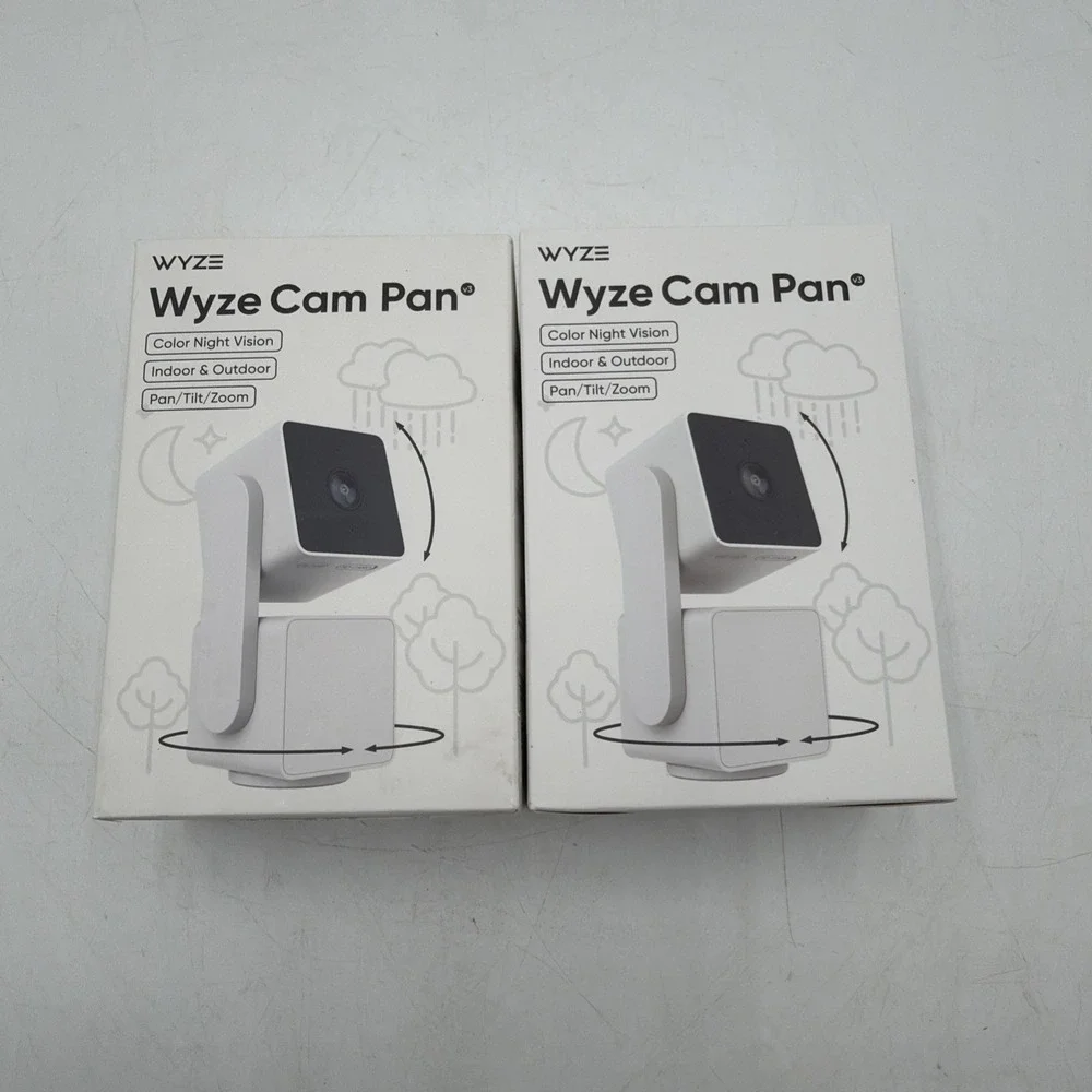 Lot Of 2 Wyze Cam Pan Indoor Outdoor Camera White WYZECPAN3 Sealed